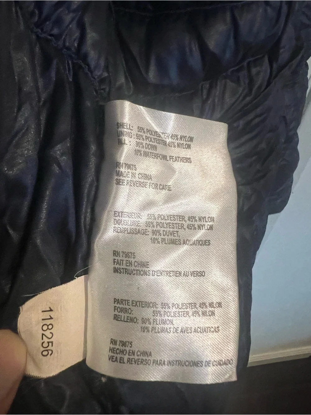 Michael Kors Navy Long Quilted Packable Puffer Coat with Gold-Tone Hardware